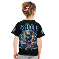 King Skull Kid T Shirt Yes I'm Asshole But Not Yours - Wonder Print Shop