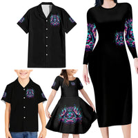 Queen Skull Family Matching Long Sleeve Bodycon Dress and Hawaiian Shirt Bitch I'm Not A Princess I'm The Fucking Queen - Wonder Print Shop