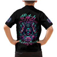 Queen Skull Family Matching Mermaid Dress and Hawaiian Shirt Bitch I'm Not A Princess I'm The Fucking Queen - Wonder Print Shop