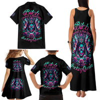 Queen Skull Family Matching Tank Maxi Dress and Hawaiian Shirt Bitch I'm Not A Princess I'm The Fucking Queen - Wonder Print Shop