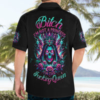 Queen Skull Hawaiian Shirt Bitch I'm Not A Princess I'm The Fucking Queen - Wonder Print Shop