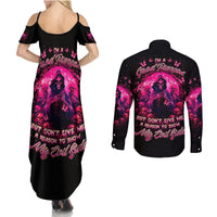 Reaper Skull Couples Matching Summer Maxi Dress and Long Sleeve Button Shirt I'm A Good Person But Don't Give Me A Reason To Show My Evil - Wonder Print Shop