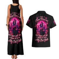 Reaper Skull Couples Matching Tank Maxi Dress and Hawaiian Shirt I'm A Good Person But Don't Give Me A Reason To Show My Evil - Wonder Print Shop
