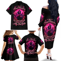 Reaper Skull Family Matching Off Shoulder Long Sleeve Dress and Hawaiian Shirt I'm A Good Person But Don't Give Me A Reason To Show My Evil - Wonder Print Shop