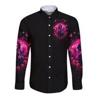 Reaper Skull Long Sleeve Button Shirt I'm A Good Person But Don't Give Me A Reason To Show My Evil - Wonder Print Shop