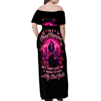 Reaper Skull Off Shoulder Maxi Dress I'm A Good Person But Don't Give Me A Reason To Show My Evil - Wonder Print Shop