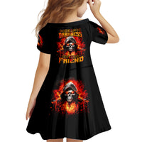 Flame Skull Family Matching Summer Maxi Dress and Hawaiian Shirt Hello Darkness My Old Friend - Wonder Print Shop