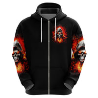 Flame Skull Hoodie Hello Darkness My Old Friend - Wonder Print Shop