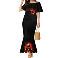 Flame Skull Mermaid Dress Hello Darkness My Old Friend - Wonder Print Shop