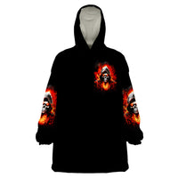 Flame Skull Wearable Blanket Hoodie Hello Darkness My Old Friend - Wonder Print Shop