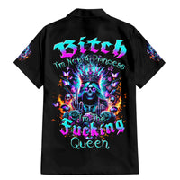 Queen Skull Family Matching Mermaid Dress and Hawaiian Shirt Bitch I'm Not A Princess I'm The Fucking Queen - Wonder Print Shop