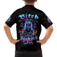 Queen Skull Kid Hawaiian Shirt Bitch I'm Not A Princess I'm The Fucking Queen - Wonder Print Shop