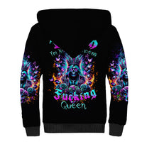 Queen Skull Sherpa Hoodie Bitch I'm Not A Princess I'm The Fucking Queen - Wonder Print Shop