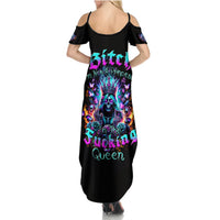 Queen Skull Summer Maxi Dress Bitch I'm Not A Princess I'm The Fucking Queen - Wonder Print Shop