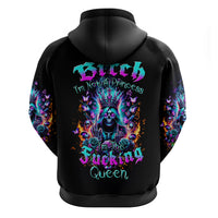 Queen Skull Zip Hoodie Bitch I'm Not A Princess I'm The Fucking Queen - Wonder Print Shop
