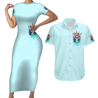 Skull Fairy Couples Matching Short Sleeve Bodycon Dress and Hawaiian Shirt Bitch I'm Not A Princess I'm The Fucking Queen - Wonder Print Shop
