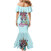 Skull Fairy Family Matching Mermaid Dress and Hawaiian Shirt Bitch I'm Not A Princess I'm The Fucking Queen - Wonder Print Shop