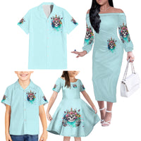 Skull Fairy Family Matching Off Shoulder Long Sleeve Dress and Hawaiian Shirt Bitch I'm Not A Princess I'm The Fucking Queen - Wonder Print Shop