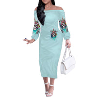 Skull Fairy Family Matching Off Shoulder Long Sleeve Dress and Hawaiian Shirt Bitch I'm Not A Princess I'm The Fucking Queen - Wonder Print Shop