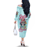 Skull Fairy Family Matching Off Shoulder Long Sleeve Dress and Hawaiian Shirt Bitch I'm Not A Princess I'm The Fucking Queen - Wonder Print Shop