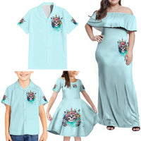 Skull Fairy Family Matching Off Shoulder Maxi Dress and Hawaiian Shirt Bitch I'm Not A Princess I'm The Fucking Queen - Wonder Print Shop