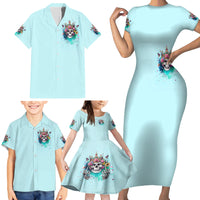 Skull Fairy Family Matching Short Sleeve Bodycon Dress and Hawaiian Shirt Bitch I'm Not A Princess I'm The Fucking Queen - Wonder Print Shop