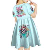 Skull Fairy Kid Short Sleeve Dress Bitch I'm Not A Princess I'm The Fucking Queen - Wonder Print Shop