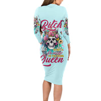 Skull Fairy Long Sleeve Bodycon Dress Bitch I'm Not A Princess I'm The Fucking Queen - Wonder Print Shop