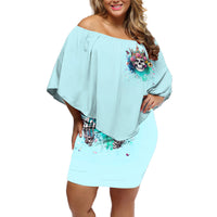 Skull Fairy Off Shoulder Short Dress Bitch I'm Not A Princess I'm The Fucking Queen - Wonder Print Shop