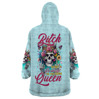 Skull Fairy Wearable Blanket Hoodie Bitch I'm Not A Princess I'm The Fucking Queen - Wonder Print Shop