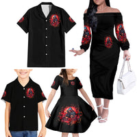 Rose Queen Family Matching Off Shoulder Long Sleeve Dress and Hawaiian Shirt Four Out Of The Five Voices In My Head Think You re An Idiot - Wonder Print Shop