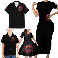 Rose Queen Family Matching Short Sleeve Bodycon Dress and Hawaiian Shirt Four Out Of The Five Voices In My Head Think You re An Idiot - Wonder Print Shop