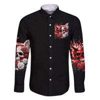 Couple Skull Family Matching Long Sleeve Bodycon Dress and Hawaiian Shirt From Our First Kiss - Wonder Print Shop