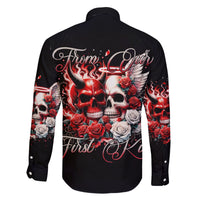 Couple Skull Family Matching Long Sleeve Bodycon Dress and Hawaiian Shirt From Our First Kiss - Wonder Print Shop