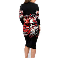 Couple Skull Family Matching Long Sleeve Bodycon Dress and Hawaiian Shirt From Our First Kiss - Wonder Print Shop