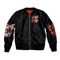 Couple Skull Sleeve Zip Bomber Jacket From Our First Kiss - Wonder Print Shop