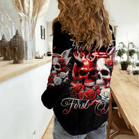 Couple Skull Women Casual Shirt From Our First Kiss - Wonder Print Shop