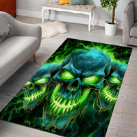 Flame Skull Area Rug I'm Never Alone My Demons Are Wit Me 24/7 - Wonder Print Shop