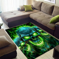 Flame Skull Area Rug I'm Never Alone My Demons Are Wit Me 24/7 - Wonder Print Shop