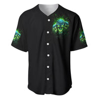 Flame Skull Baseball Jersey I'm Never Alone My Demons Are Wit Me 24/7 - Wonder Print Shop