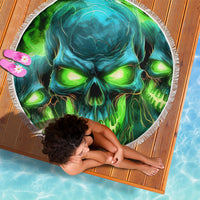 Flame Skull Beach Blanket I'm Never Alone My Demons Are Wit Me 24/7 - Wonder Print Shop