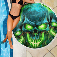Flame Skull Beach Blanket I'm Never Alone My Demons Are Wit Me 24/7 - Wonder Print Shop