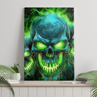 Flame Skull Canvas Wall Art I'm Never Alone My Demons Are Wit Me 24/7 - Wonder Print Shop