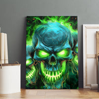 Flame Skull Canvas Wall Art I'm Never Alone My Demons Are Wit Me 24/7 - Wonder Print Shop