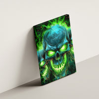 Flame Skull Canvas Wall Art I'm Never Alone My Demons Are Wit Me 24/7 - Wonder Print Shop
