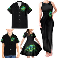 Flame Skull Family Matching Tank Maxi Dress and Hawaiian Shirt I'm Never Alone My Demons Are Wit Me 24/7 - Wonder Print Shop