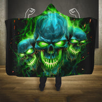 Flame Skull Hooded Blanket I'm Never Alone My Demons Are Wit Me 24/7