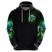 Flame Skull Hoodie I'm Never Alone My Demons Are Wit Me 24/7 - Wonder Print Shop