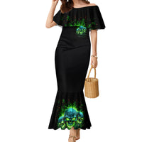 Flame Skull Mermaid Dress I'm Never Alone My Demons Are Wit Me 24/7 - Wonder Print Shop