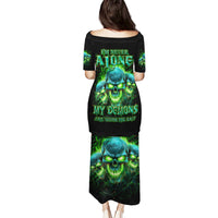 Flame Skull Puletasi I'm Never Alone My Demons Are Wit Me 24/7 - Wonder Print Shop